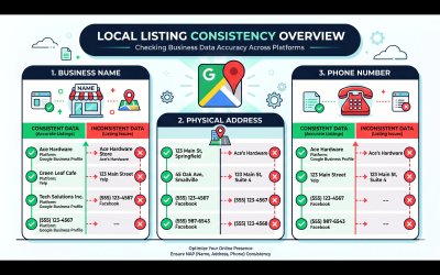 NAP consistency, NAP local SEO, inconsistent business listings, citation consistency, local SEO NAP, fix business listing inconsistencies, citation cleanup